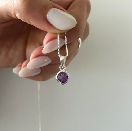 Colgante dije piedra amatista plata 925