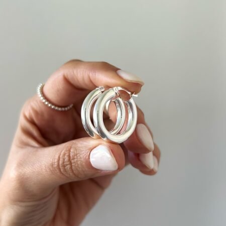 Aros inflados XL cierre italiano Plata 925