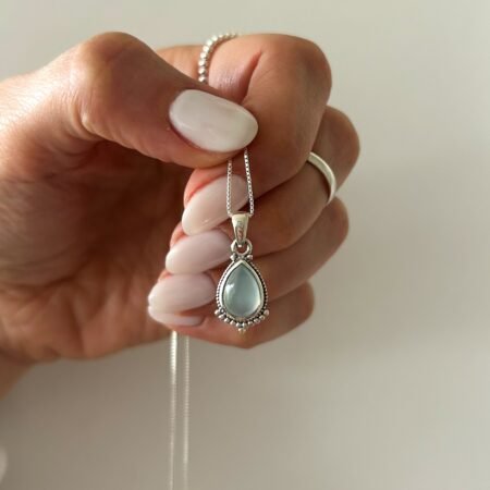 Colgante bali piedra calcedonia plata 925